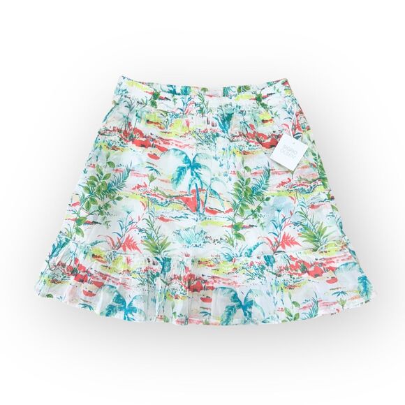Sigrid Olsen Tropical Mini Skirt Women Medium Coastal Beachy Vaca Summer Flirty - Picture 1 of 10